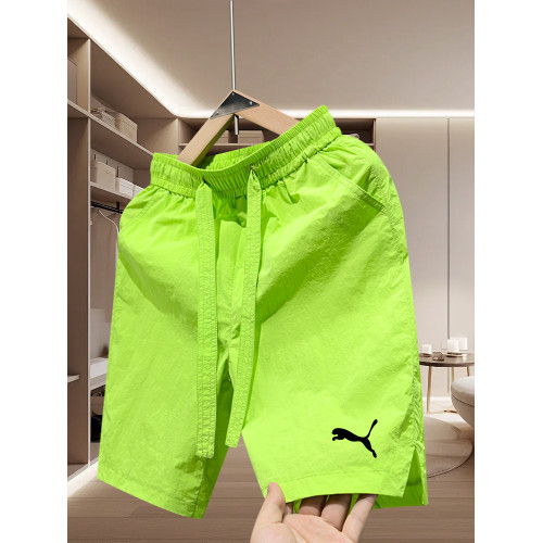 馬家夏季新款速乾男生短褲美式中褲刺綉男士五分褲寬鬆情侶沙灘褲