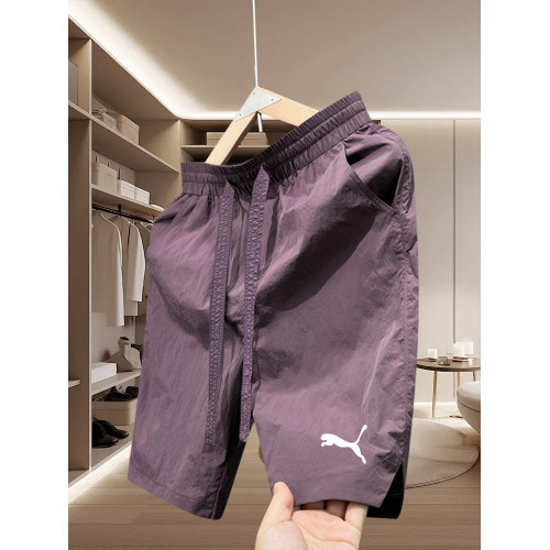 馬家夏季新款速乾男生短褲美式中褲刺綉男士五分褲寬鬆情侶沙灘褲