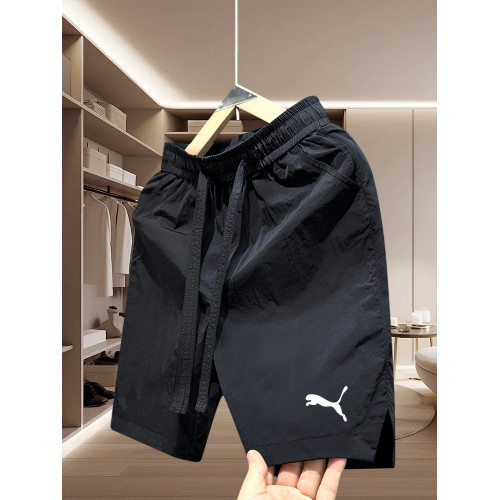 馬家夏季新款速乾男生短褲美式中褲刺綉男士五分褲寬鬆情侶沙灘褲