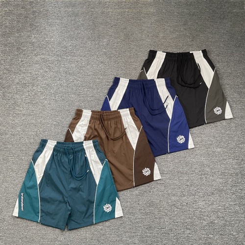 broken planet美潮高街復古運動休閒夏季撞色拼接梭織速乾短褲男