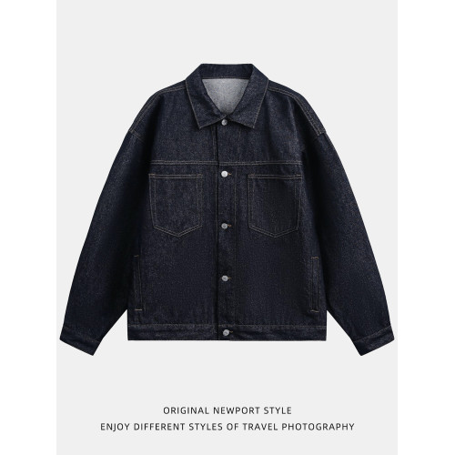 WIE STUDIO牛仔外套男春秋季新款夾克寬鬆百搭美式潮流復古上衣