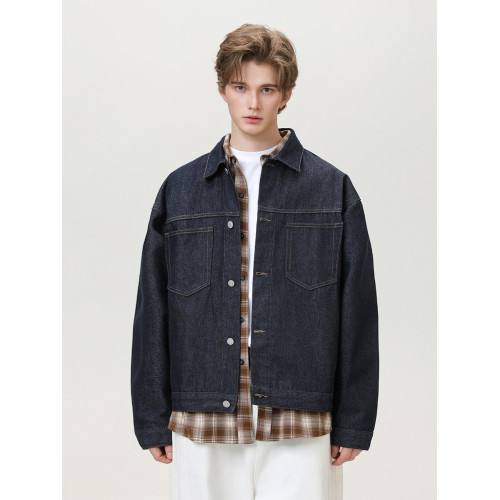 WIE STUDIO牛仔外套男春秋季新款夾克寬鬆百搭美式潮流復古上衣