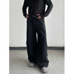 DAY NY解搆彎刀濶腿休閒秋季衛褲男女寬鬆百搭剪裁設計感長褲子