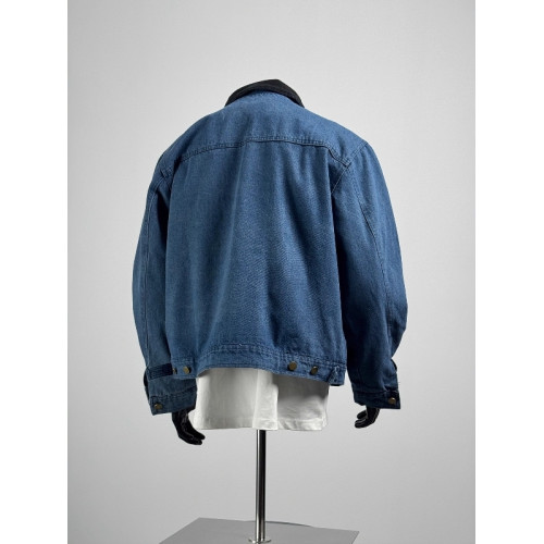 美式復古水洗藍色短款牛仔外套男春秋潮牌cleanfit底特律工裝夾克