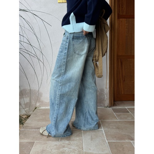 19studio WAYNEPRINCE美式復古水洗長褲潮做舊寬鬆直筒休閒牛仔褲