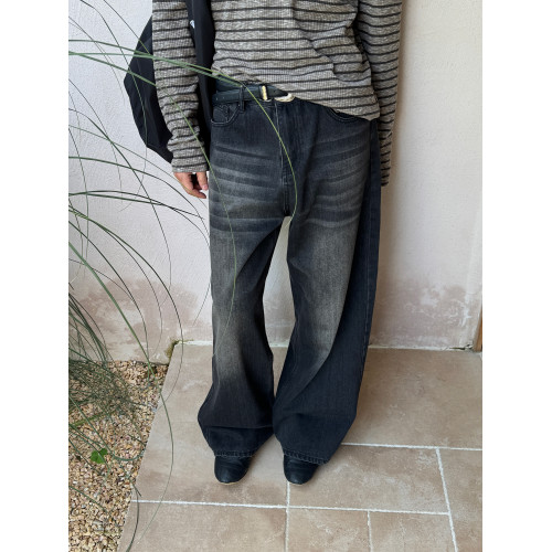 19studio WAYNEPRINCE美式復古水洗長褲潮做舊寬鬆直筒休閒牛仔褲