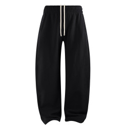 大地色INS430G重磅高街歐美垂感寬鬆彎刀衛褲kanye直筒休閒長褲子