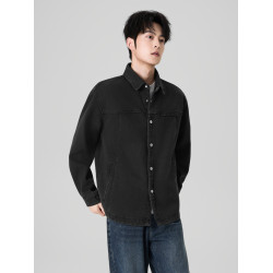 快魚美式復古牛仔外套男2025年冬新款潮流時尚上衣簡約百搭夾克