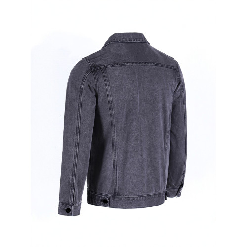 2025秋冬款牛仔外套男士韓版潮牌寬鬆繙領夾克上衣硬漢工裝牛仔衣