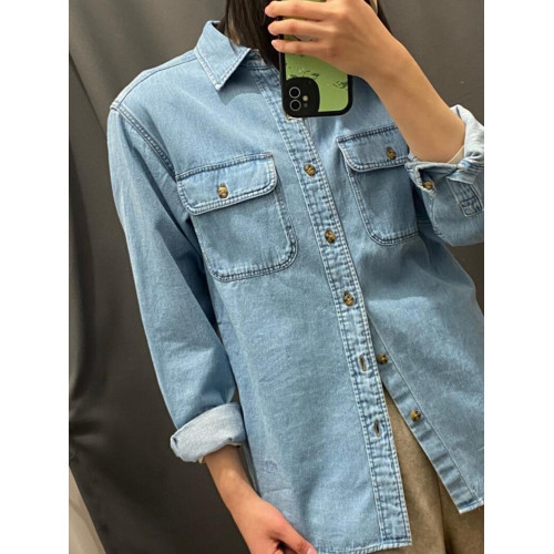 男裝女裝牛仔襯衫男/水洗産品長袖襯衣26春新款上衣男/V23/484245