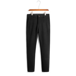 秋冬加絨九分褲子男彈力修身小腳伴郎西裝褲男士休閒長褲商務百搭