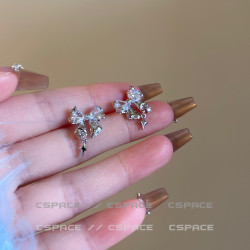 蝴蝶結耳釘女小衆設計感耳環高級耳飾可愛耳夾無耳洞耳墜生日禮物