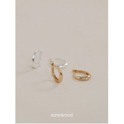 sanswood森吾單圈磨砂耳環女設計高級感耳圈簡約百搭個性素圈耳飾