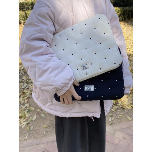 韓國ins平板電腦包內膽包新款刺綉點點11/13/15寸筆電收納包女 韓國ins平板電腦包內膽包新款刺綉點點11/13/15寸筆電收納包女