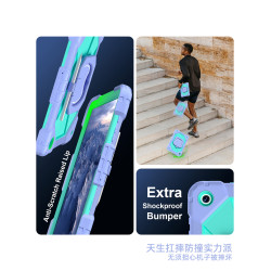 適用三星a9平板保護套taba8a9+平板電腦保護殼無磁Samsung Galaxy A7lite帶筆槽旋轉支架防摔抗彎時尚矽膠殼