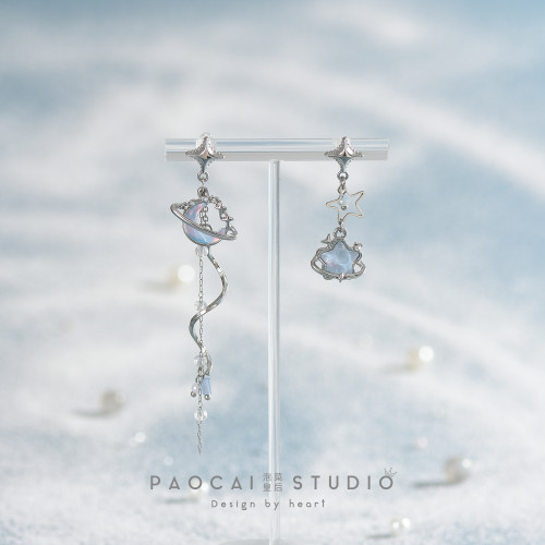 星月綺夢 原創星星月亮耳環bulingbuling小衆設計高級感耳釘耳夾 星月綺夢 原創星星月亮耳環bulingbuling小衆設計高級感耳釘耳夾