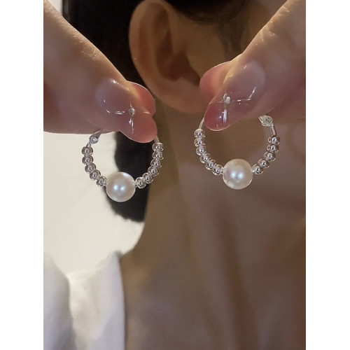 925銀針劉亦菲同款珍珠耳環精緻耳圈小衆高級耳釘耳飾女2025新款 925銀針劉亦菲同款珍珠耳環精緻耳圈小衆高級耳釘耳飾女2025新款