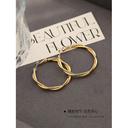 【巷南】925銀麻花耳圈2025新爆款耳環輕奢耳釘小衆高級感女耳飾