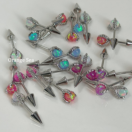 Orange Sea酷颯風獨特澳寶龍爪耳骨耳輪釘甜酷小惡魔尖錐鈦鋼耳釘 Orange Sea酷颯風獨特澳寶龍爪耳骨耳輪釘甜酷小惡魔尖錐鈦鋼耳釘