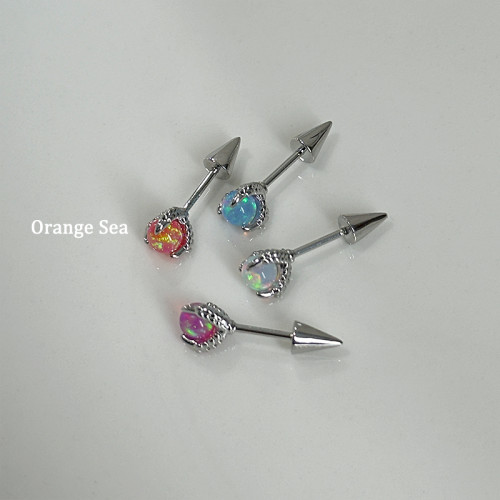 Orange Sea酷颯風獨特澳寶龍爪耳骨耳輪釘甜酷小惡魔尖錐鈦鋼耳釘 Orange Sea酷颯風獨特澳寶龍爪耳骨耳輪釘甜酷小惡魔尖錐鈦鋼耳釘