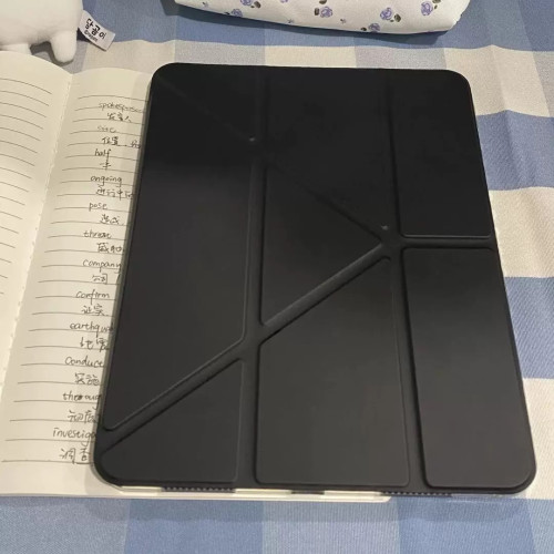 黑色星星韓系原創插畫ipad殼3+y折平板保護套防彎亞克力背板適用於ipad蘋果air4567pro11寸A16筆槽