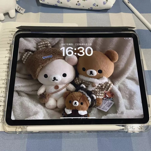 黑色星星韓系原創插畫ipad殼3+y折平板保護套防彎亞克力背板適用於ipad蘋果air4567pro11寸A16筆槽