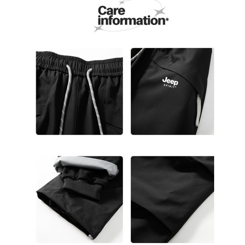 JEEP粉色沖鋒褲女秋冬加絨三合一傘兵褲防風防水登山滑雪工裝褲子