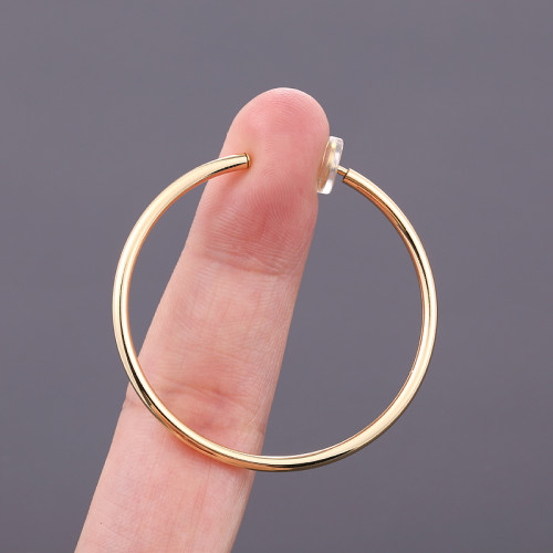 UNNAIER彈簧耳圈夾女無耳洞耳飾高級感圓環男生耳夾金色耳環無痛