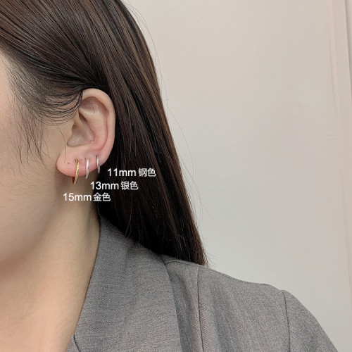 UNNAIER彈簧耳圈夾女無耳洞耳飾高級感圓環男生耳夾金色耳環無痛
