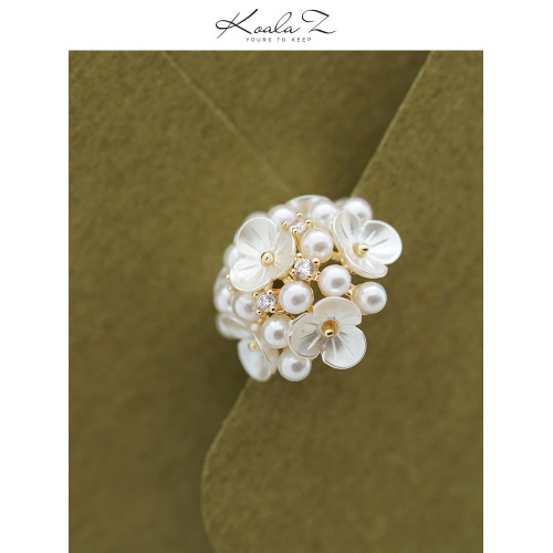 【花團錦簇】日系綉球花朵花瓣甜美耳環無耳洞耳夾女耳釘蚊香盤