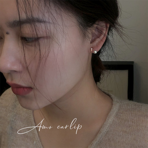 特別設計感珍珠無耳洞蚊香盤耳夾女高級輕奢耳飾2025年新款潮春夏