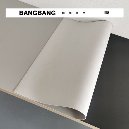 客製化桌面簡約高級灰防水滑鼠墊皮革皮質書桌墊筆記型電腦鍵盤墊