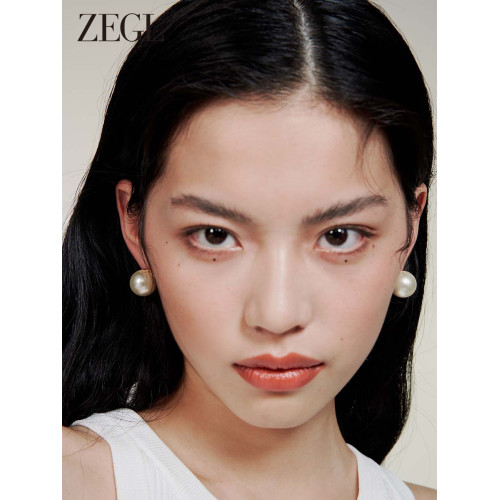 ZEGL人造珍珠耳釘女輕奢高級耳夾氣質大耳環銀針新款爆款精緻耳飾