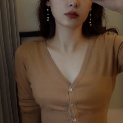 氣質小衆長款珍珠流蘇耳墜設計高級感耳環輕奢2025年新款耳飾耳夾