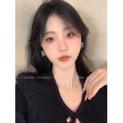 TITI 羅家法式輕奢滿鑽耳環2025新款高級感幾何鏤空方形耳釘耳飾