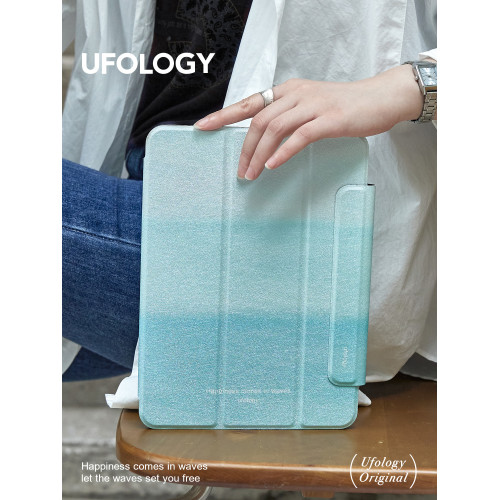 Ufology原創夏日大海藍色適用ipadair5保護套air4/7保護殼ipadpro11英寸10代11代磁吸air6蘋果mini6平板2024