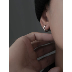 莫比烏斯s925銀耳環男士潮流耳飾女小衆設計感高級感耳墜爆款耳圈