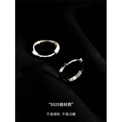 莫比烏斯s925銀耳環男士潮流耳飾女小衆設計感高級感耳墜爆款耳圈