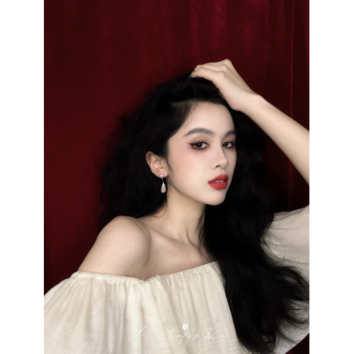 「瑪格麗特」復古法式文藝古典高級感小衆設計水滴珍珠耳環耳夾女