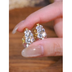 超閃滿鑽鋯石圈圈耳釦耳環2025年新款爆款個性時尚百搭高級感耳飾