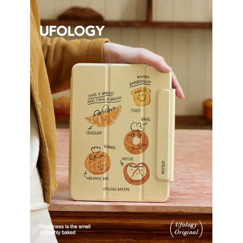 Ufology原創適用ipadair6保護殼air5平板mini6保護套air4咖啡7/8/9/10/11代pro11寸air7筆槽2024麵包2022手繪