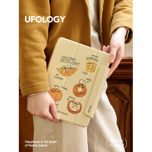 Ufology原創適用ipadair6保護殼air5平板mini6保護套air4咖啡7/8/9/10/11代pro11寸air7筆槽2024麵包2022手繪