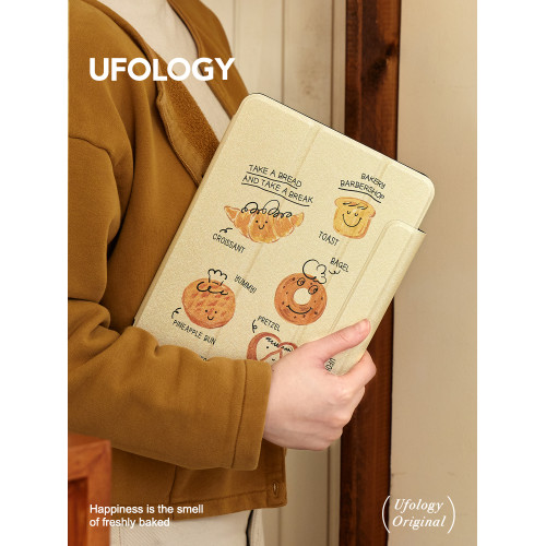 Ufology原創適用ipadair6保護殼air5平板mini6保護套air4咖啡7/8/9/10/11代pro11寸air7筆槽2024麵包2022手繪