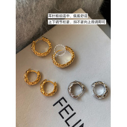 劉亦菲同款金色菱格圈圈耳環女高級2026新款高級感金屬耳圈耳飾