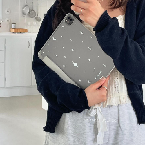韓國ins小衆Y2K辣妹星光閃爍帶筆槽ipad8/9/10平板電腦保護殼支架air4/5/6適用蘋果ipad11保護皮套防摔軟殼