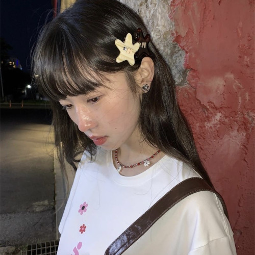 彩色劉海夾多色海星頭飾韓國博主同款邊夾髮夾可愛髮卡ins風髮飾