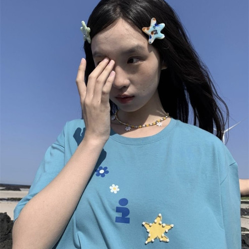 彩色劉海夾多色海星頭飾韓國博主同款邊夾髮夾可愛髮卡ins風髮飾