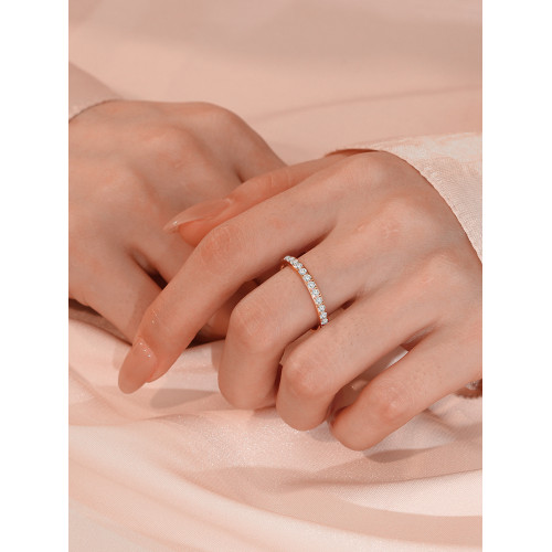 [整圈滿鑽]超閃小碎鑽戒指尾戒女小指超小號尺寸小拇指排鑽精緻防