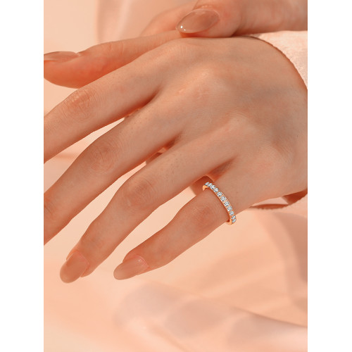 [整圈滿鑽]超閃小碎鑽戒指尾戒女小指超小號尺寸小拇指排鑽精緻防