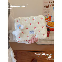 韓國ins珠光平板電腦內膽包蝴蝶結11/13/15寸筆電收納包保護套